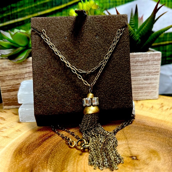 VTG| J.Crew Tassel Chain Necklace ✨ - Picture 1 of 8